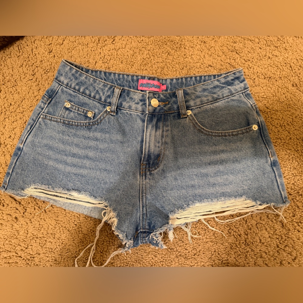 Edikted Denim Blue Jean Shorts